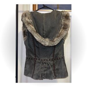 Forest Nymph Hooded Fur Vest by Guess